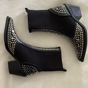 studded black booties